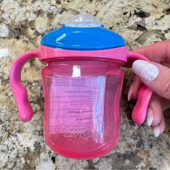 Playtex Pink and Blue Toddler Sippy Cup With Handles - Picture 2 of 4